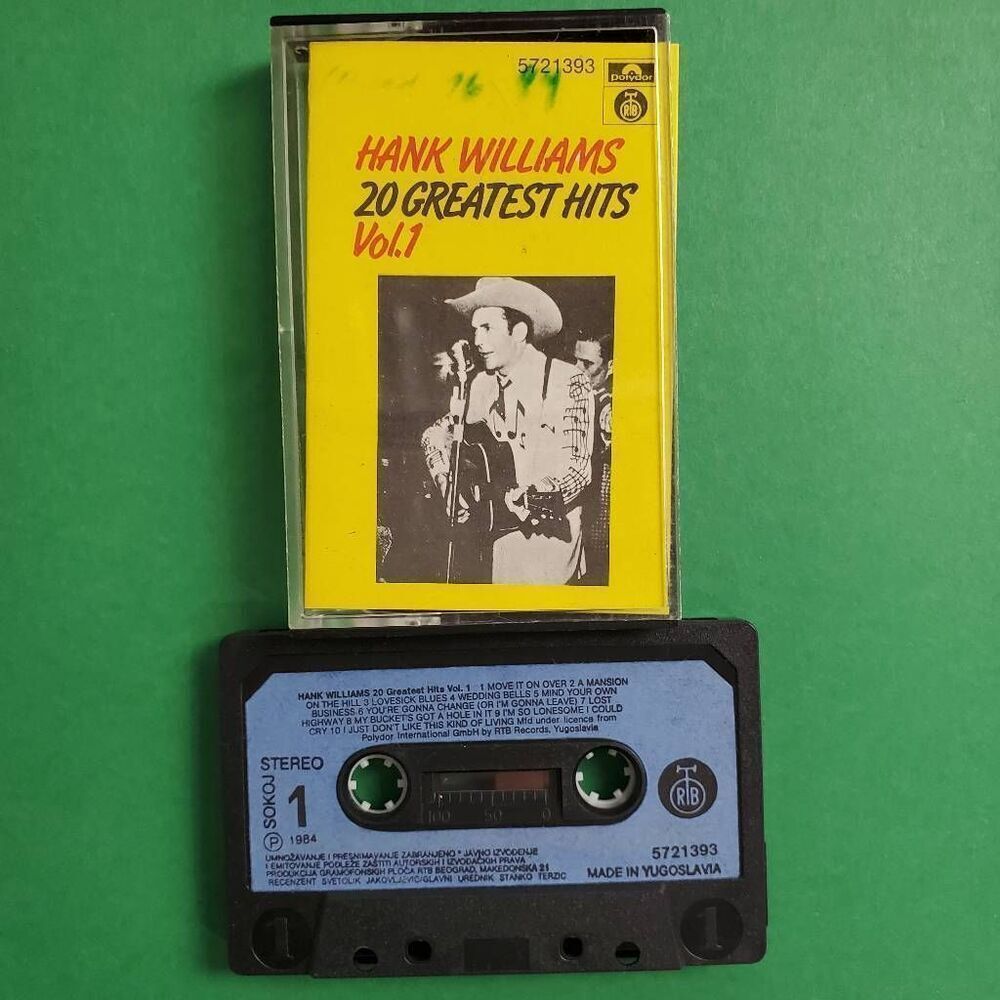 Hank Williams 20 Greatest Hits Cassette 1987 Highland